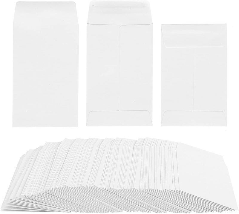 Homtable 200 Pack Small Coin Envelopes Kraft Paper Seed Envelopes Mini Parts Small Items Stamps Storage Packets Envelopes Self-Adhesive for Garden, Office or Wedding Gift, (2 1/4 x 3 1/2 Inch, white) - Image 1
